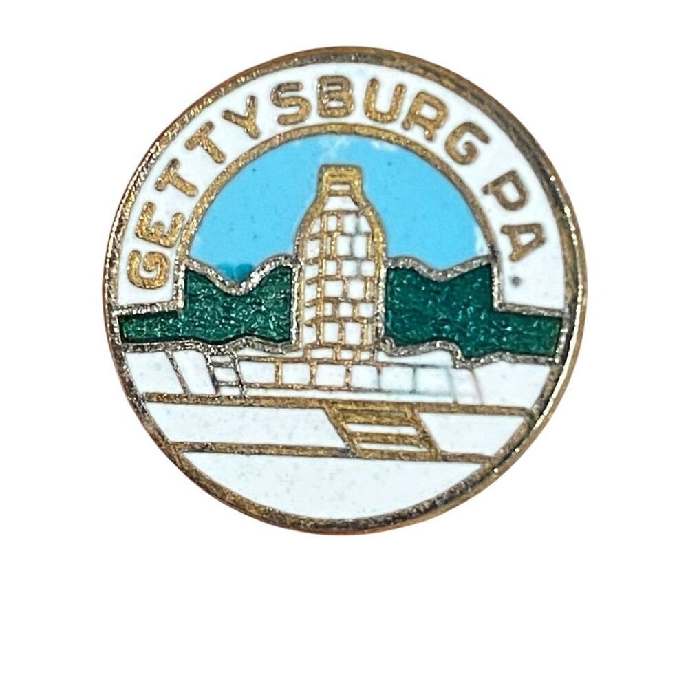 Gettysburg PA Souvenir Pin Tie Tack Enamel Vintage Eternal Light Peace Memorial
